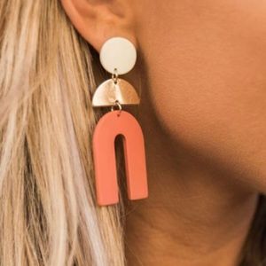 TERRACOTTA U SHAPED EARRINGS